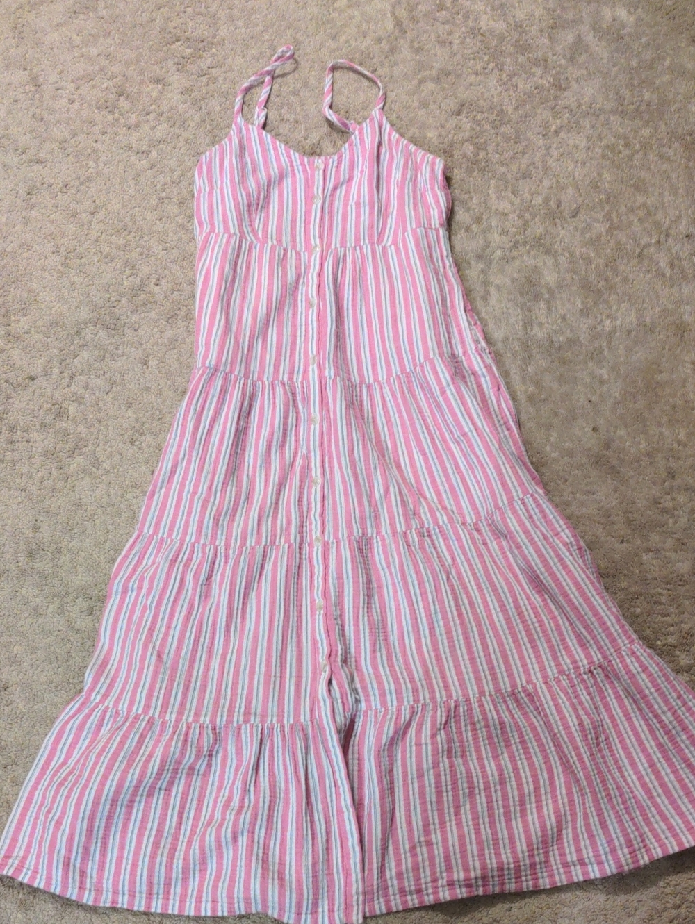 Universal Thread Pink and White Striped Maxi Dress